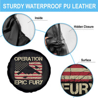 Operation Epic Fury Vintage American Flag Bomber Spare Tire Cover B2 Spirit Patriotic Strength