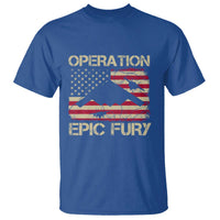 Operation Epic Fury Vintage American Flag Bomber T Shirt B2 Spirit Patriotic Strength