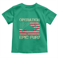 Operation Epic Fury Vintage American Flag Bomber Toddler T Shirt B2 Spirit Patriotic Strength
