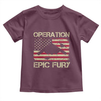 Operation Epic Fury Vintage American Flag Bomber Toddler T Shirt B2 Spirit Patriotic Strength