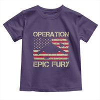 Operation Epic Fury Vintage American Flag Bomber Toddler T Shirt B2 Spirit Patriotic Strength