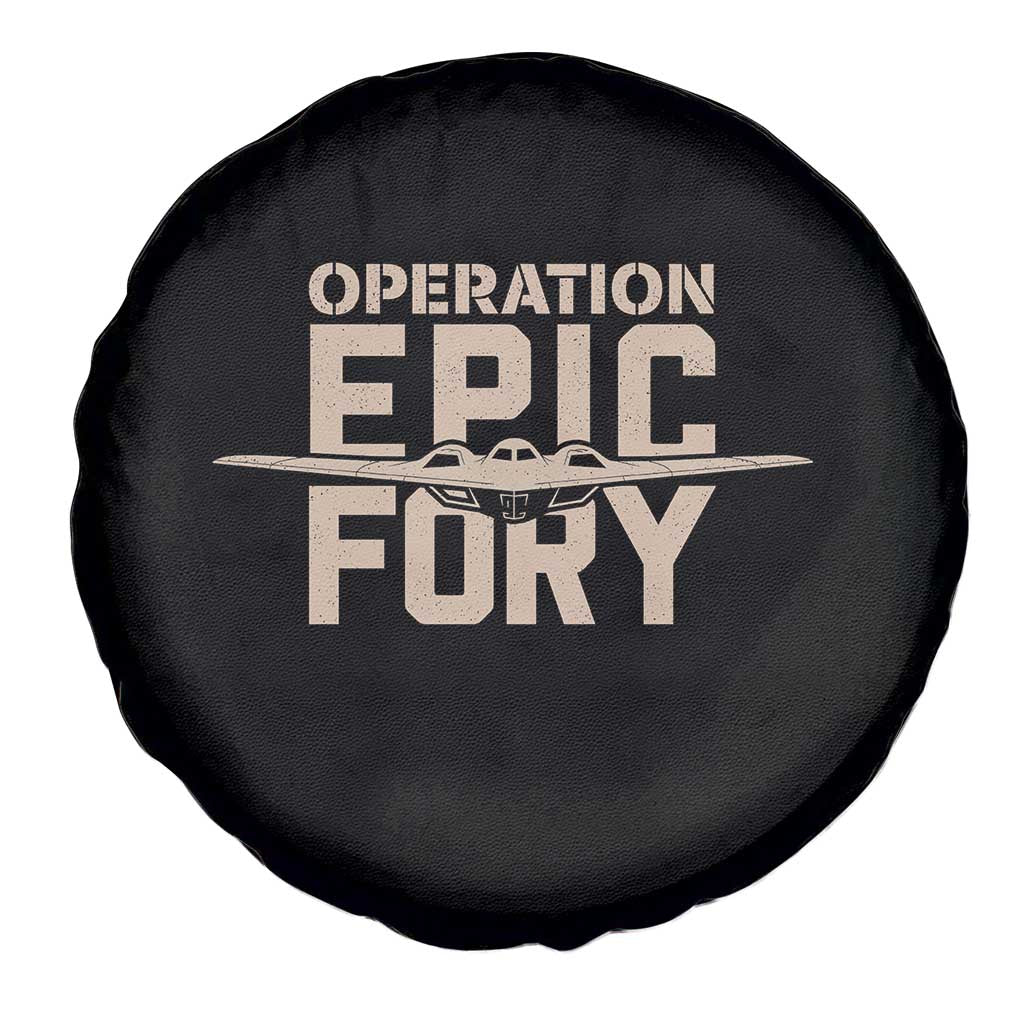 Operation Epic Fury Stealth Bomber Silhouette Spare Tire Cover Patriotic B2 Spirit Aviation Statement