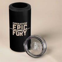 Operation Epic Fury Stealth Bomber Silhouette 4 in 1 Can Cooler Tumbler Patriotic B2 Spirit Aviation Statement