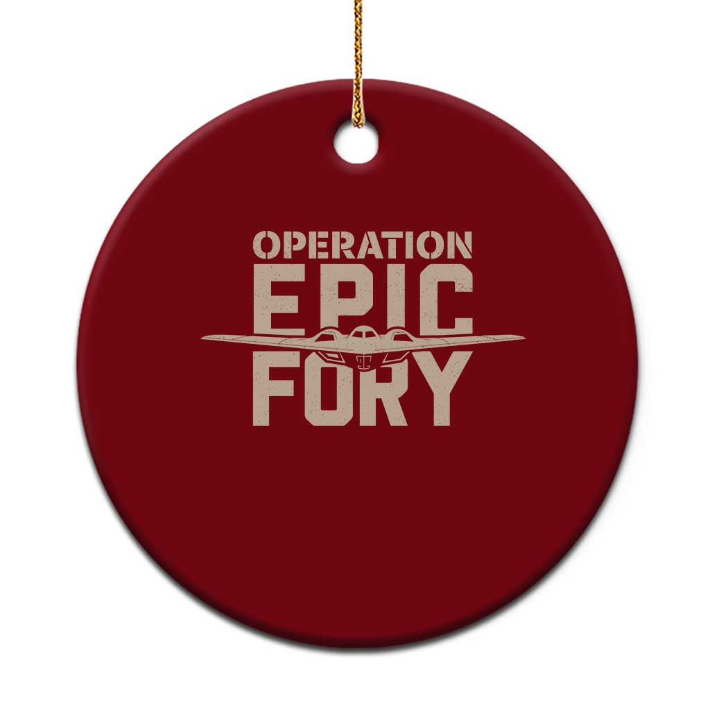 Operation Epic Fury Stealth Bomber Silhouette Ceramic Ornament Patriotic B2 Spirit Aviation Statement