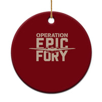 Operation Epic Fury Stealth Bomber Silhouette Ceramic Ornament Patriotic B2 Spirit Aviation Statement