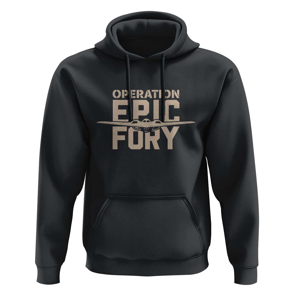 Operation Epic Fury Stealth Bomber Silhouette Hoodie Patriotic B2 Spirit Aviation Statement