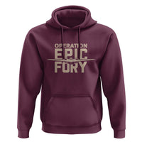 Operation Epic Fury Stealth Bomber Silhouette Hoodie Patriotic B2 Spirit Aviation Statement