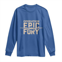Operation Epic Fury Stealth Bomber Silhouette Long Sleeve Shirt Patriotic B2 Spirit Aviation Statement