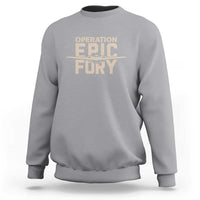 Operation Epic Fury Stealth Bomber Silhouette Sweatshirt Patriotic B2 Spirit Aviation Statement