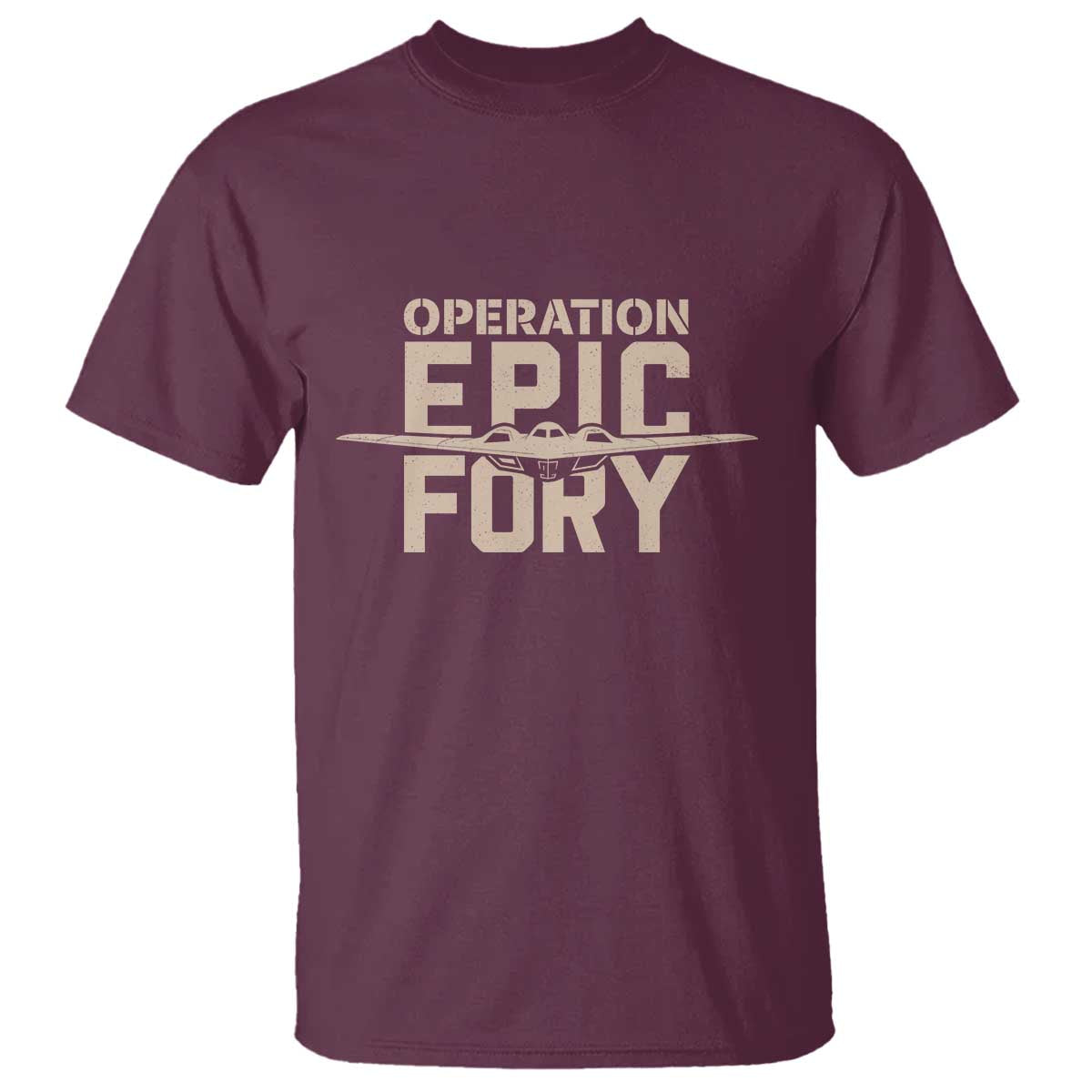Operation Epic Fury Stealth Bomber Silhouette T Shirt Patriotic B2 Spirit Aviation Statement