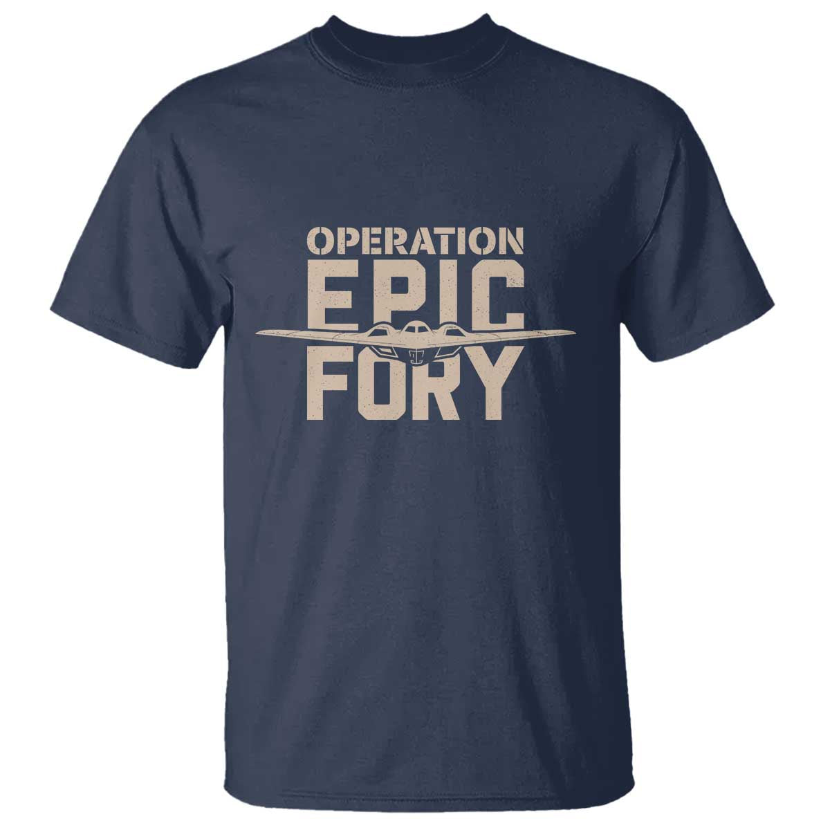 Operation Epic Fury Stealth Bomber Silhouette T Shirt Patriotic B2 Spirit Aviation Statement