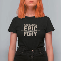 Operation Epic Fury Stealth Bomber Silhouette T Shirt For Women Patriotic B2 Spirit Aviation Statement