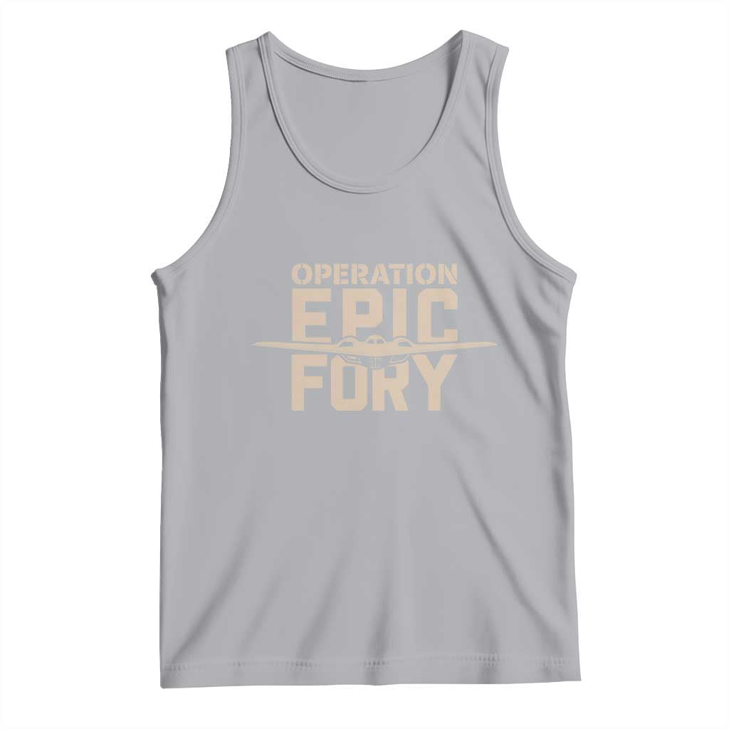 Operation Epic Fury Stealth Bomber Silhouette Tank Top Patriotic B2 Spirit Aviation Statement
