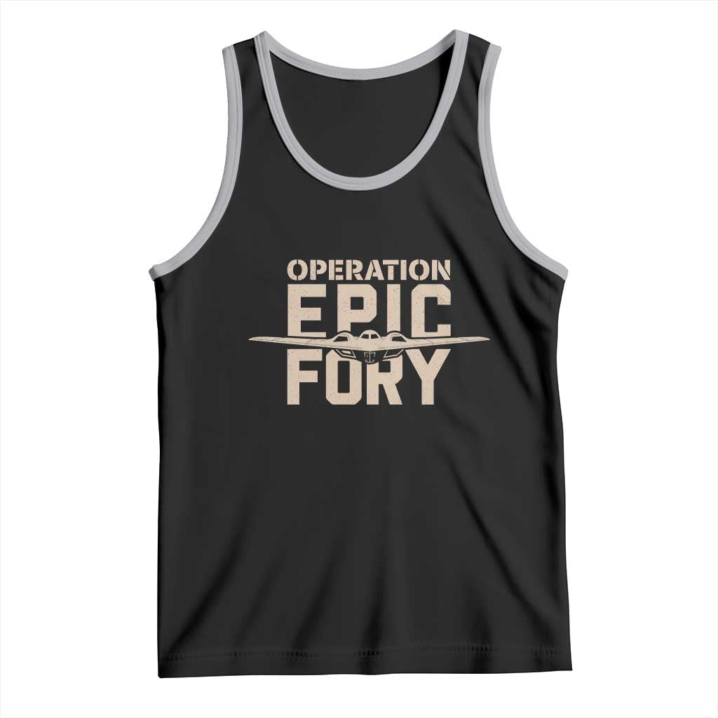Operation Epic Fury Stealth Bomber Silhouette Tank Top Patriotic B2 Spirit Aviation Statement
