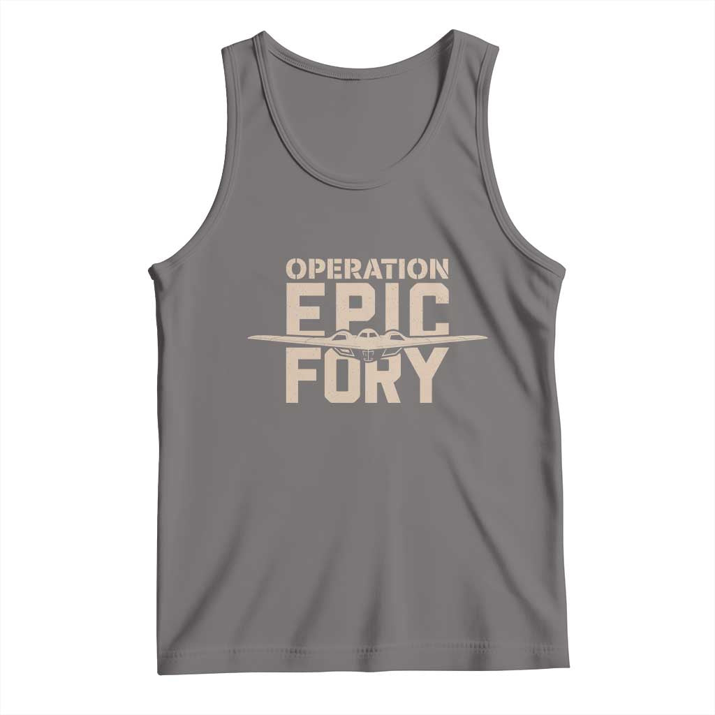 Operation Epic Fury Stealth Bomber Silhouette Tank Top Patriotic B2 Spirit Aviation Statement