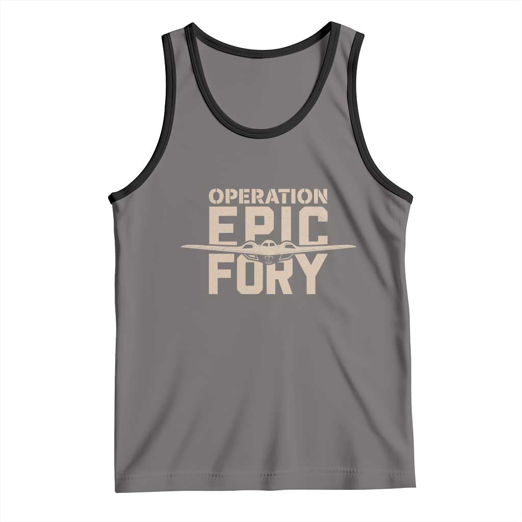 Operation Epic Fury Stealth Bomber Silhouette Tank Top Patriotic B2 Spirit Aviation Statement