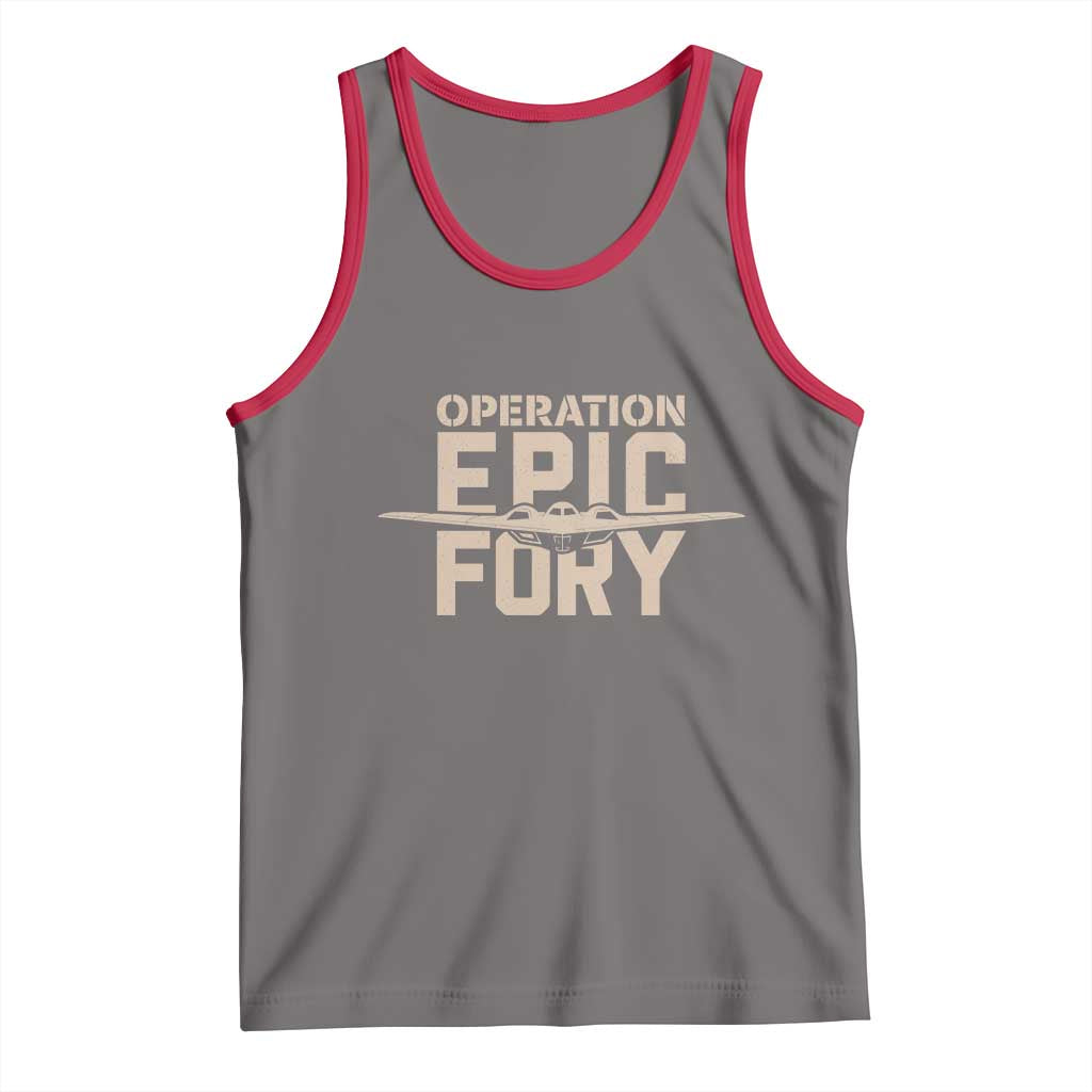 Operation Epic Fury Stealth Bomber Silhouette Tank Top Patriotic B2 Spirit Aviation Statement