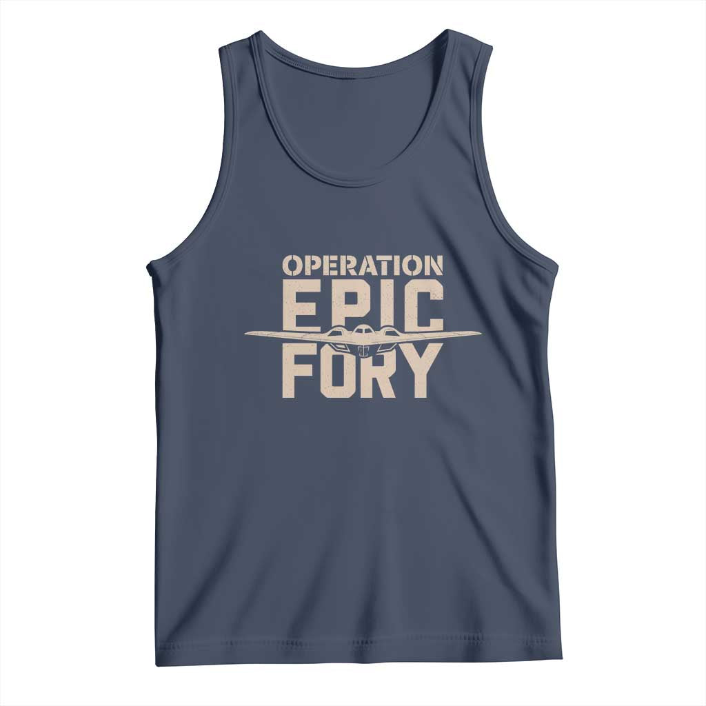 Operation Epic Fury Stealth Bomber Silhouette Tank Top Patriotic B2 Spirit Aviation Statement