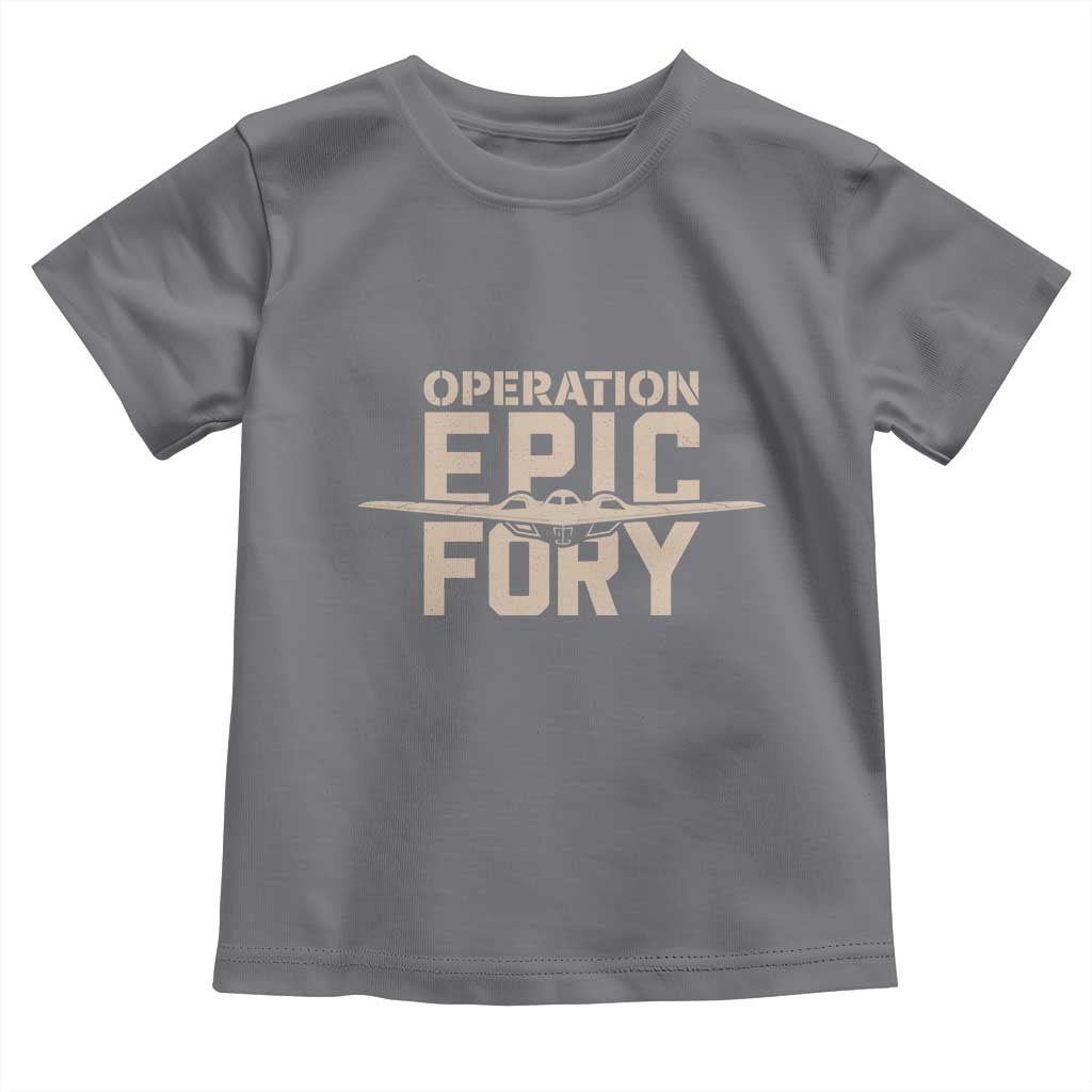 Operation Epic Fury Stealth Bomber Silhouette Toddler T Shirt Patriotic B2 Spirit Aviation Statement