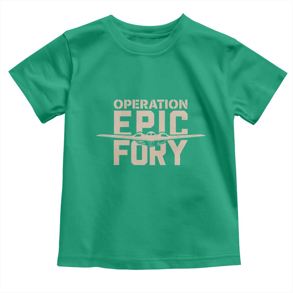 Operation Epic Fury Stealth Bomber Silhouette Toddler T Shirt Patriotic B2 Spirit Aviation Statement