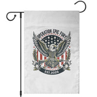 Operation Epic Fury Patriotic Eagle Crest Est 2026 Garden Flag American Strength Freedom