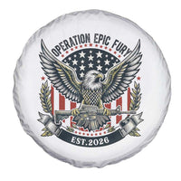 Operation Epic Fury Patriotic Eagle Crest Est 2026 Spare Tire Cover American Strength Freedom