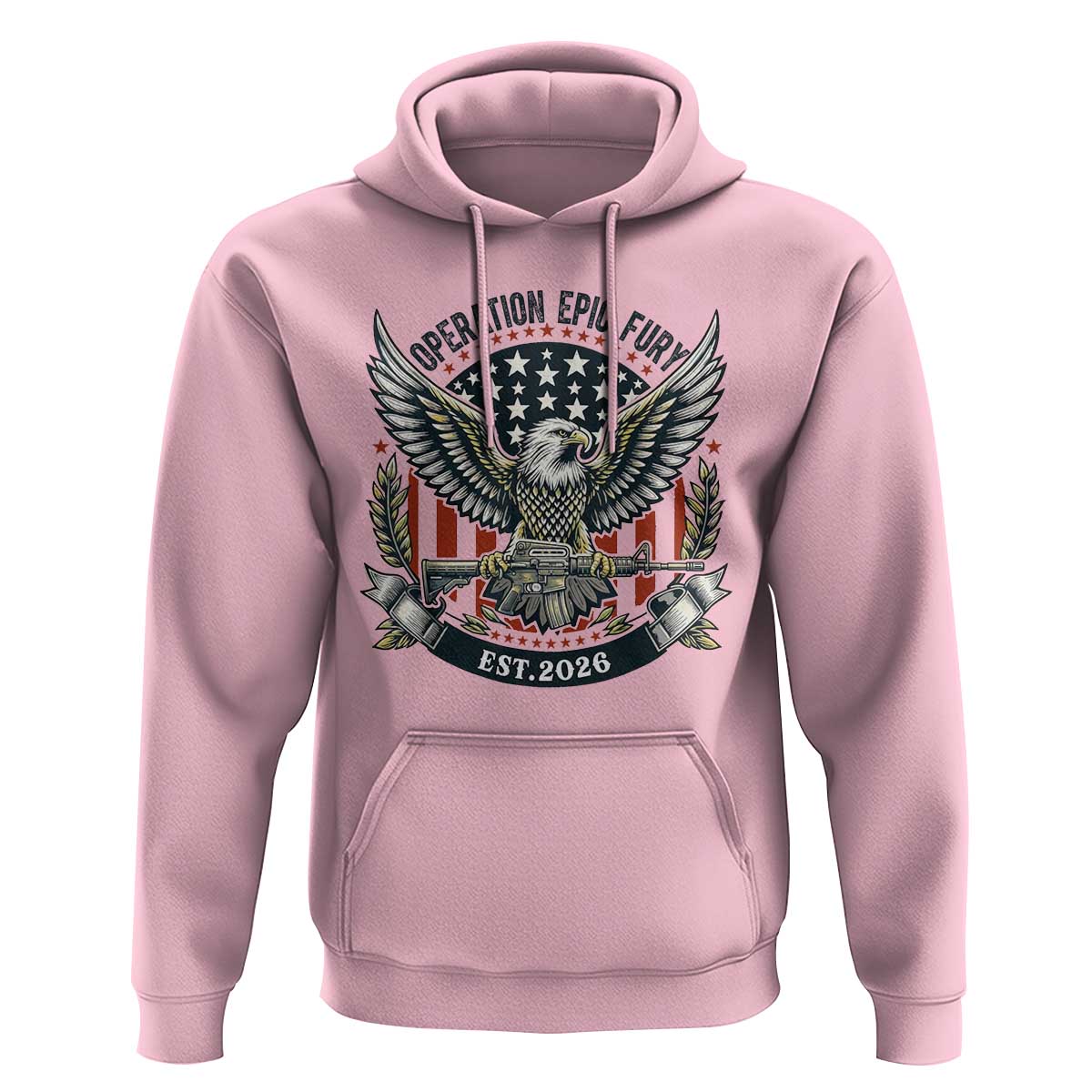 Operation Epic Fury Patriotic Eagle Crest Est 2026 Hoodie American Strength Freedom