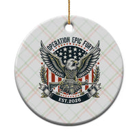 Operation Epic Fury Patriotic Eagle Crest Est 2026 Ceramic Ornament American Strength Freedom