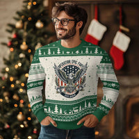 Operation Epic Fury Patriotic Eagle Crest Est 2026 Ugly Christmas Sweater American Strength Freedom