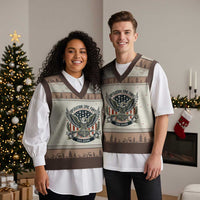 Operation Epic Fury Patriotic Eagle Crest Est 2026 V-Neck Knit Sweater Vest American Strength Freedom
