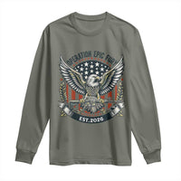 Operation Epic Fury Patriotic Eagle Crest Est 2026 Long Sleeve Shirt American Strength Freedom