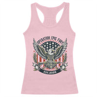 Operation Epic Fury Patriotic Eagle Crest Est 2026 Racerback Tank Top American Strength Freedom