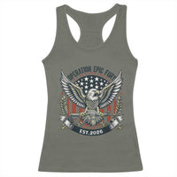 Operation Epic Fury Patriotic Eagle Crest Est 2026 Racerback Tank Top American Strength Freedom