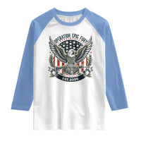 Operation Epic Fury Patriotic Eagle Crest Est 2026 Raglan Shirt American Strength Freedom