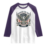 Operation Epic Fury Patriotic Eagle Crest Est 2026 Raglan Shirt American Strength Freedom