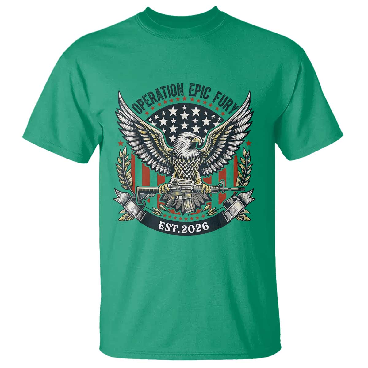 Operation Epic Fury Patriotic Eagle Crest Est 2026 T Shirt American Strength Freedom