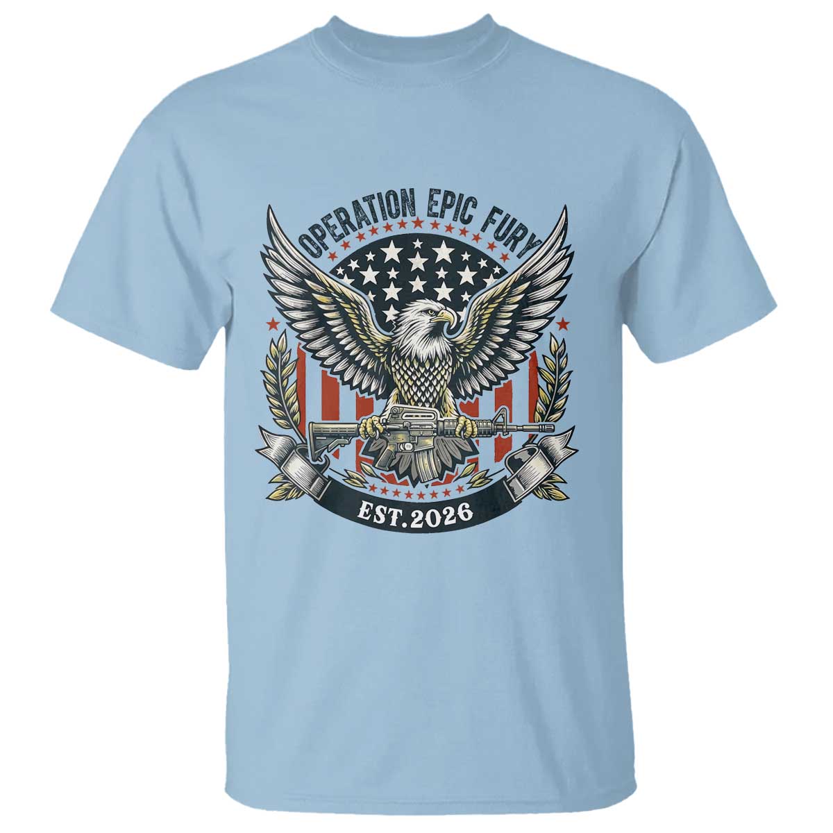 Operation Epic Fury Patriotic Eagle Crest Est 2026 T Shirt American Strength Freedom