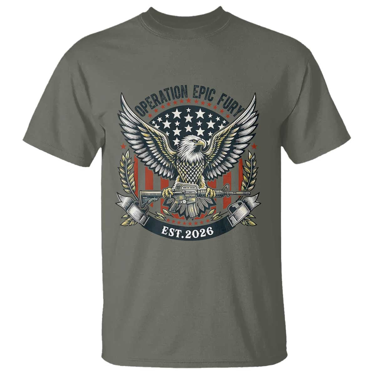 Operation Epic Fury Patriotic Eagle Crest Est 2026 T Shirt American Strength Freedom