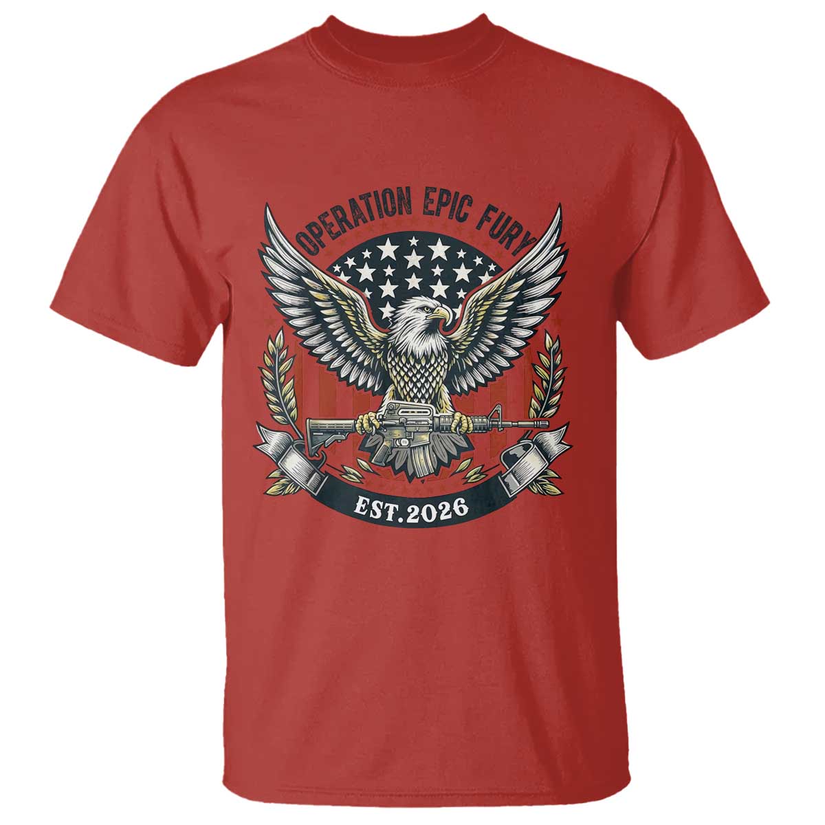 Operation Epic Fury Patriotic Eagle Crest Est 2026 T Shirt American Strength Freedom