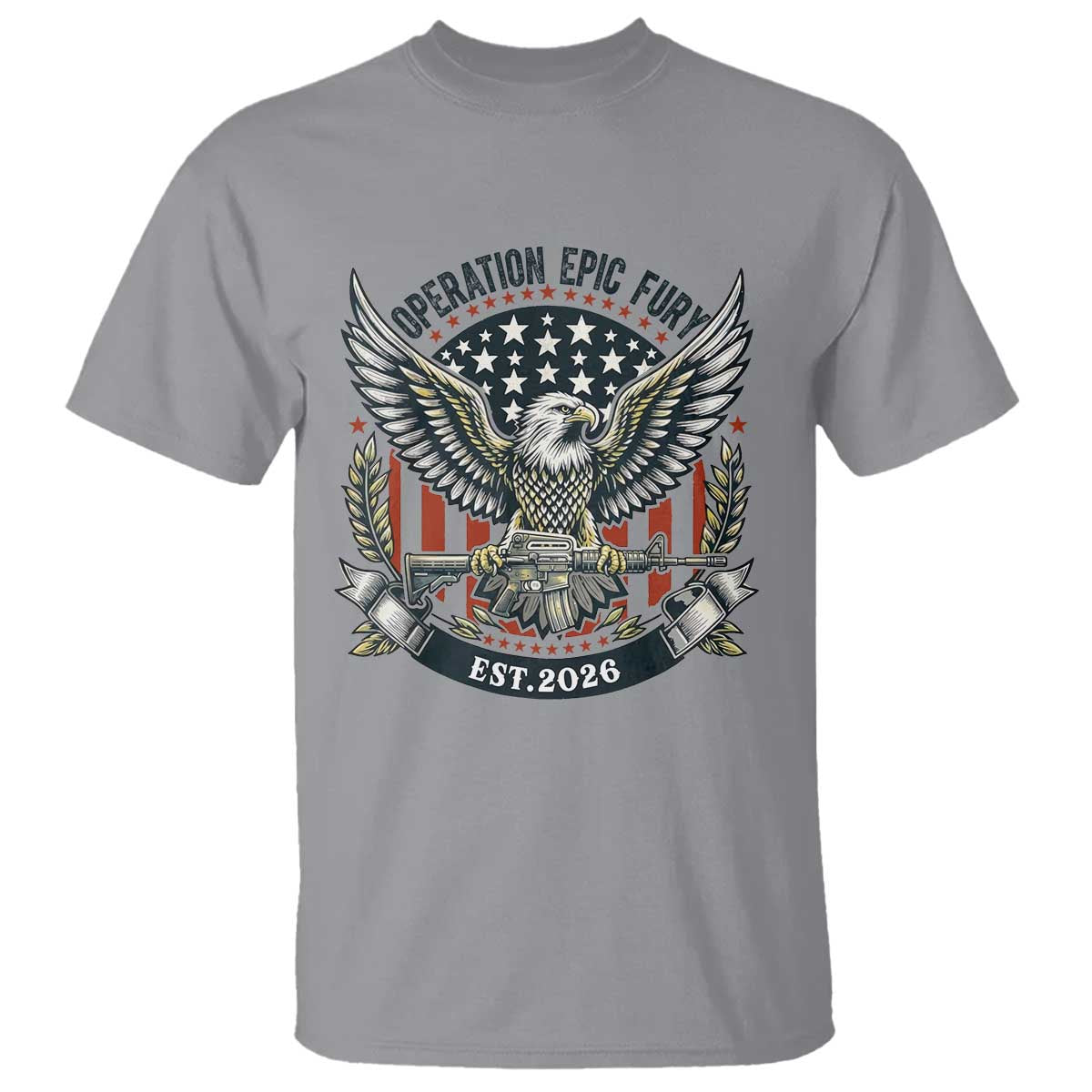 Operation Epic Fury Patriotic Eagle Crest Est 2026 T Shirt American Strength Freedom