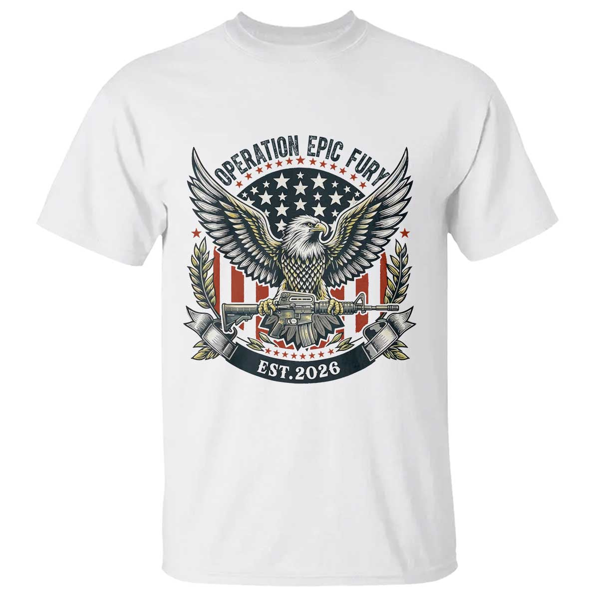 Operation Epic Fury Patriotic Eagle Crest Est 2026 T Shirt American Strength Freedom