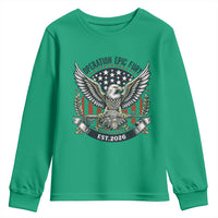 Operation Epic Fury Patriotic Eagle Crest Est 2026 Youth Sweatshirt American Strength Freedom