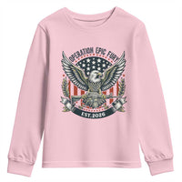 Operation Epic Fury Patriotic Eagle Crest Est 2026 Youth Sweatshirt American Strength Freedom