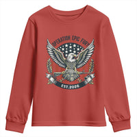 Operation Epic Fury Patriotic Eagle Crest Est 2026 Youth Sweatshirt American Strength Freedom
