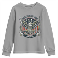 Operation Epic Fury Patriotic Eagle Crest Est 2026 Youth Sweatshirt American Strength Freedom