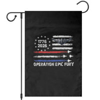 Operation Epic Fury 1776 2026 American Flag Aviation Garden Flag Freedom Anniversary Statement