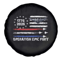 Operation Epic Fury 1776 2026 American Flag Aviation Spare Tire Cover Freedom Anniversary Statement