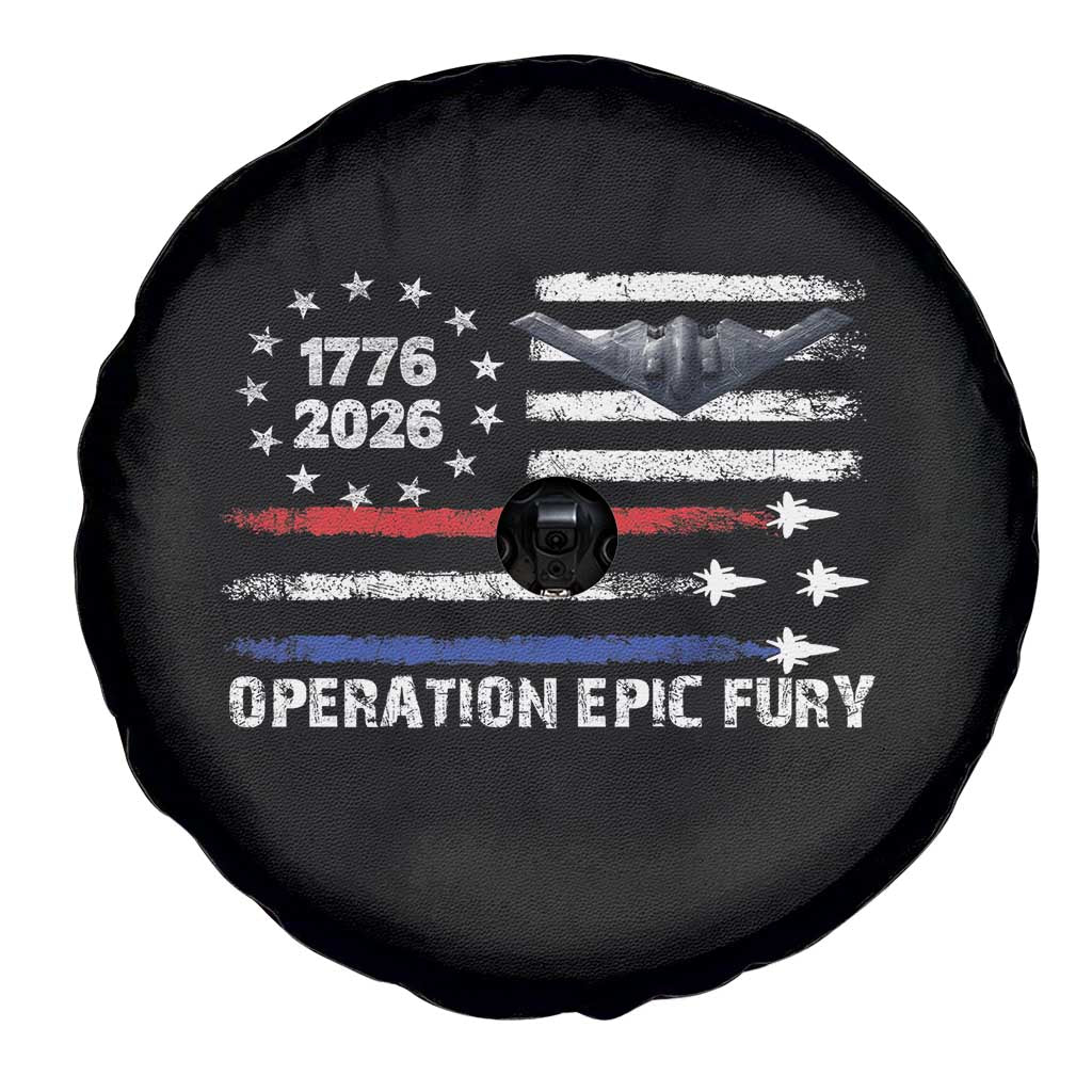Operation Epic Fury 1776 2026 American Flag Aviation Spare Tire Cover Freedom Anniversary Statement