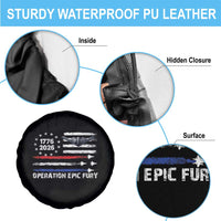 Operation Epic Fury 1776 2026 American Flag Aviation Spare Tire Cover Freedom Anniversary Statement