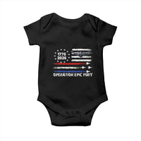 Operation Epic Fury 1776 2026 American Flag Aviation Baby Onesie Freedom Anniversary Statement